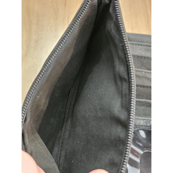 Vtg Fossil Women's Wallet Black Silver Brown Pebbled Leather Studded Bifold Y2K - Picture 4 of 5